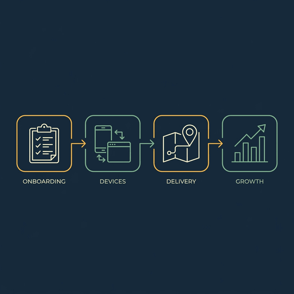 Four step process diagram